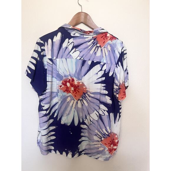 Jams World Lazy Daisy Hawaiian Rayon Floral Shirt Women's Sz Medium USA - Picture 4 of 9